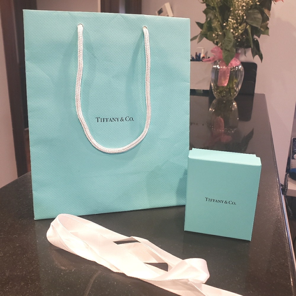 Empty Tiffany Jewelry Box with Shopping Bag
